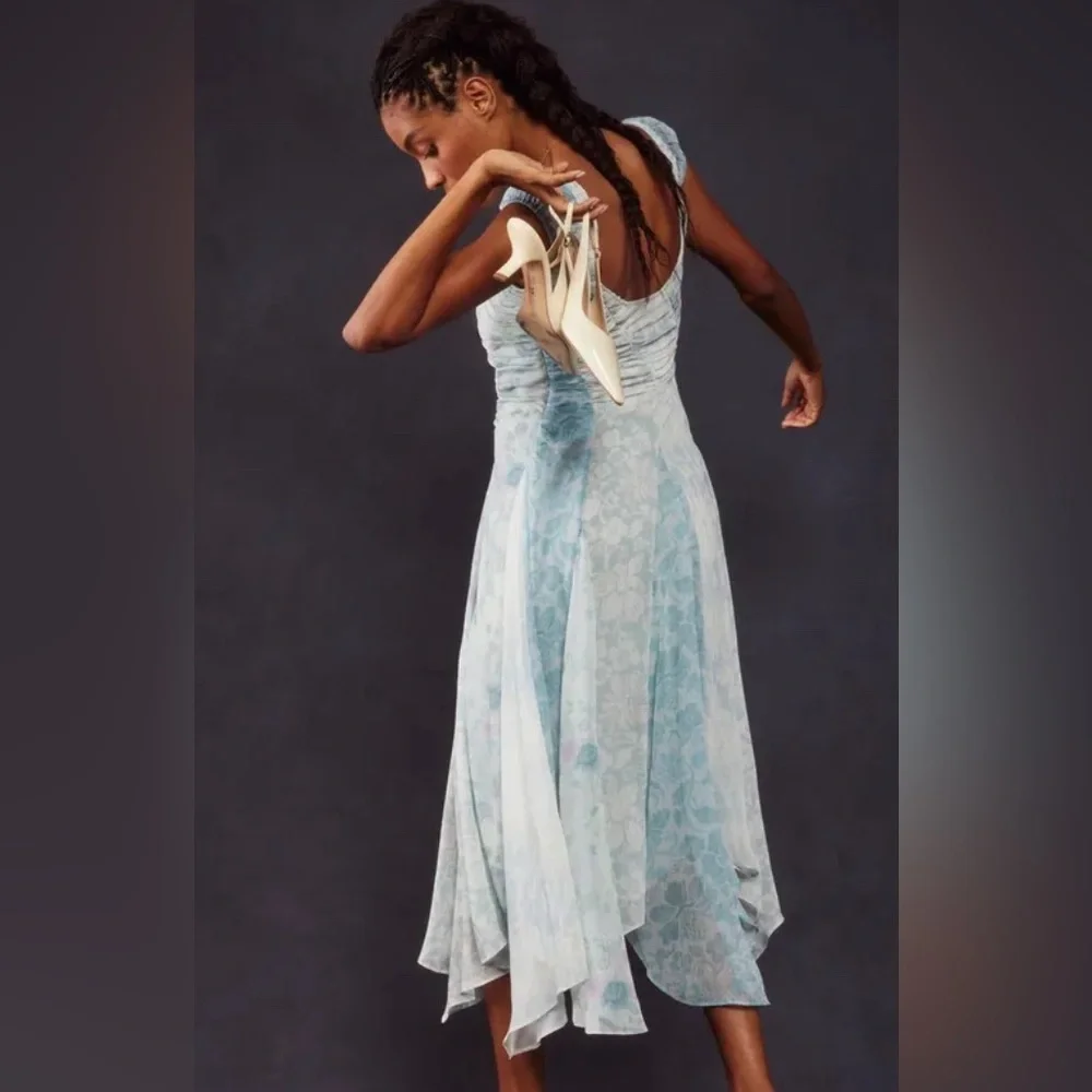 NWOT Free People Gorgeous mixed media ocean combo  heart to heart midi dress. 4 - Picture 3 of 16